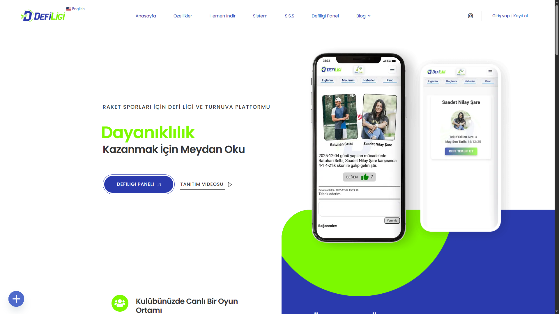 Defi Ligi Arayüzü